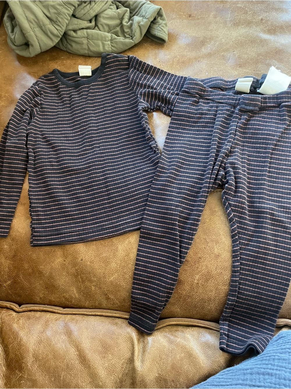 H&M black & brown Striped Kids Pajama Set